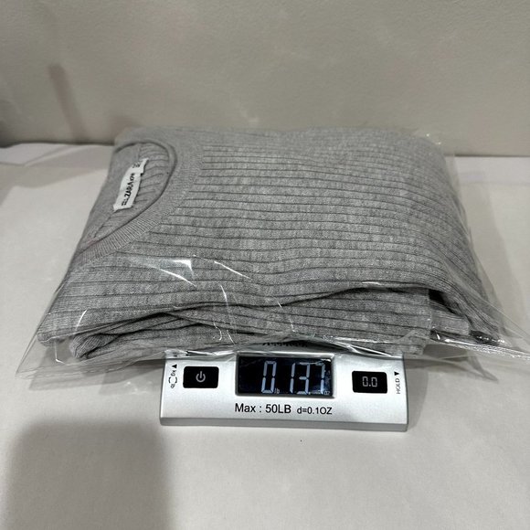 ZARA Knit Womens Gray Ribbed Short Sleeve Sweater Dress Size Medium Mini Length - Picture 10 of 10